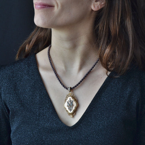 Pendentif Pendentif ancien or rose diamants ouvrant 58 Facettes 22-098