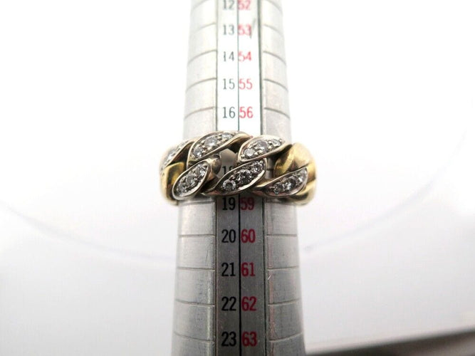 Bague 58 vintage bague POMELLATO gourmette or blanc et jaune 18k et diamants 58 Facettes 253587