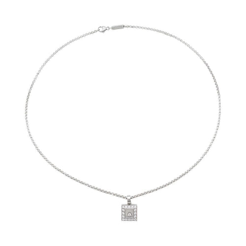 Collier Collier Chopard "Happy Diamonds" en or blanc et diamants. 58 Facettes 31164