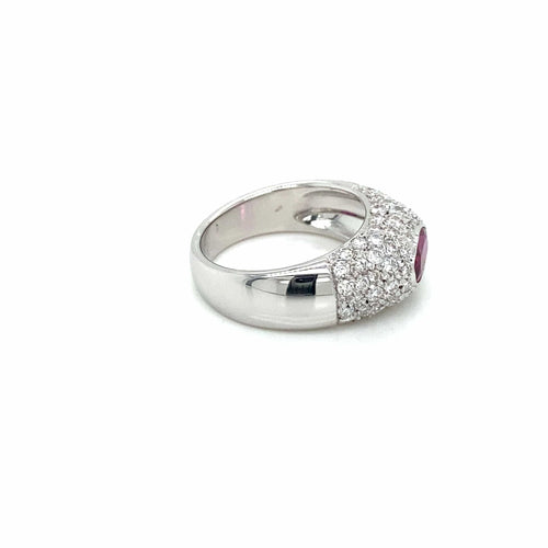 Bague 55 Bague pavée Diamants Rubis 58 Facettes