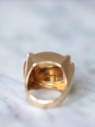 Bague Bague chevalière Carpe Diem Tank or rose 58 Facettes