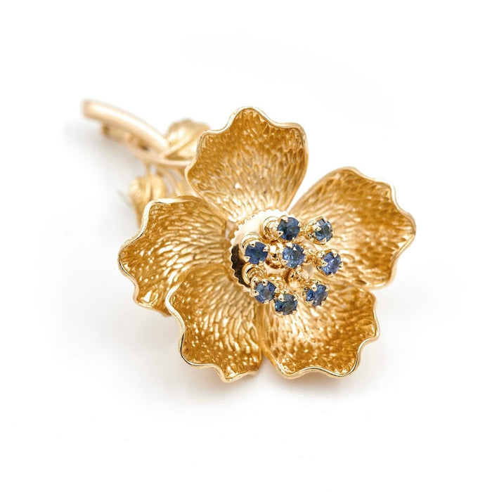 Broche Broche Fleur Or jaune Saphir 58 Facettes 1828314CN