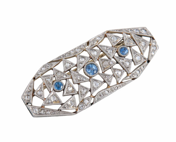 Broche BROCHE ART DECO DIAMANTS & SAPHIRS 58 Facettes BO/2201301