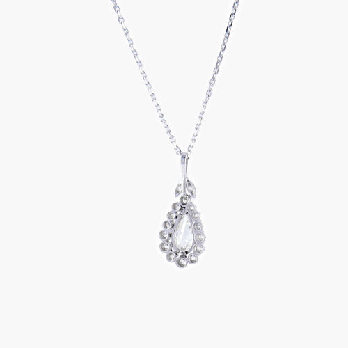 Collier Pendentif sur chaîne Diamant Poire 58 Facettes