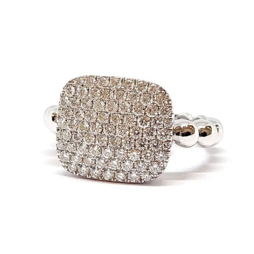 Bague Bague pavée or blanc diamants 58 Facettes