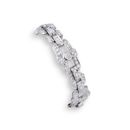 Bracelet Bracelet Art Déco Platine Diamants 58 Facettes 1