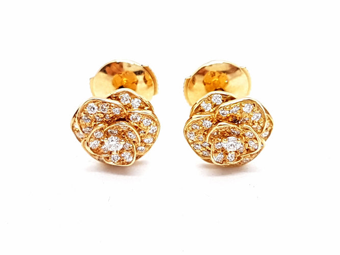 Boucles d'oreilles Boucles d'oreilles Fleur Or rose Diamant 58 Facettes 578707RV