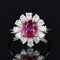 Bague 53 Bague saphir rose et diamants taillés en poire 58 Facettes 22-236