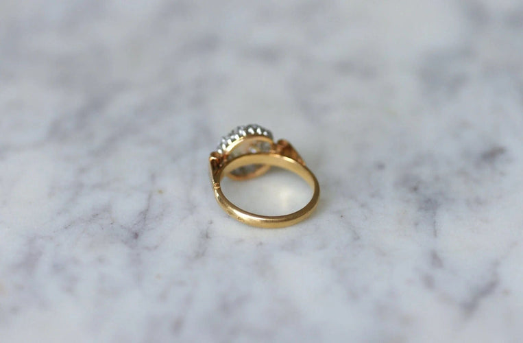 Bague Bague Art Déco marguerite opale diamants 58 Facettes