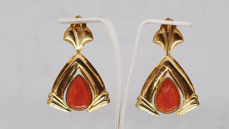 Boucles d'oreilles Boucles d'oreilles or jaune et corail 58 Facettes 29894