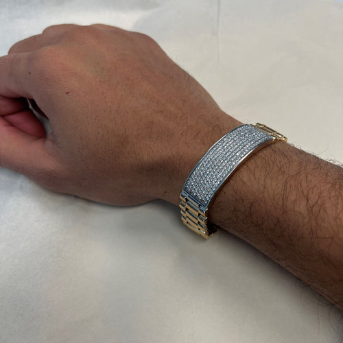 Bracelet Bracelet 2 ors, pavage de diamant 58 Facettes 20400000524