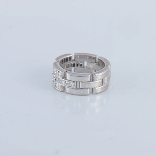 Bague 51 CARTIER - bague Maillon Panthère or gris, diamants 58 Facettes