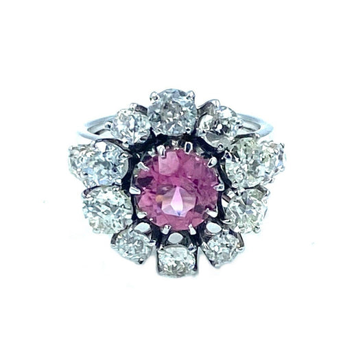 Bague Bague en or blanc, tourmalines roses, diamants 58 Facettes