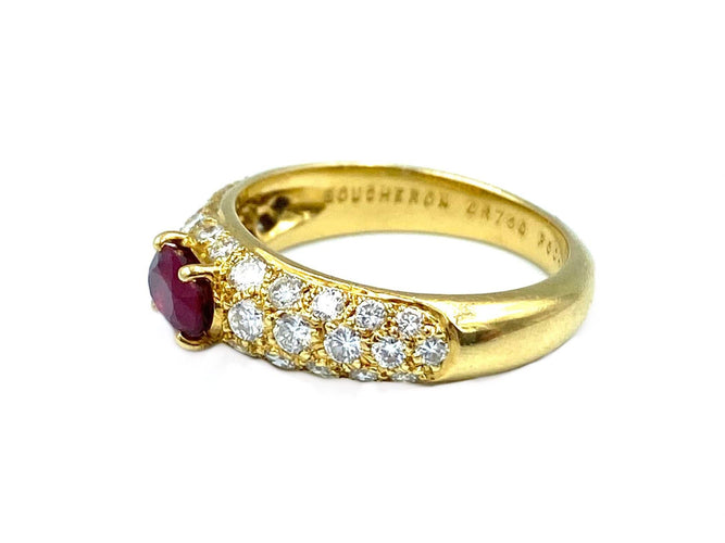 Bague BOUCHERON. Bague rubis et diamants 58 Facettes