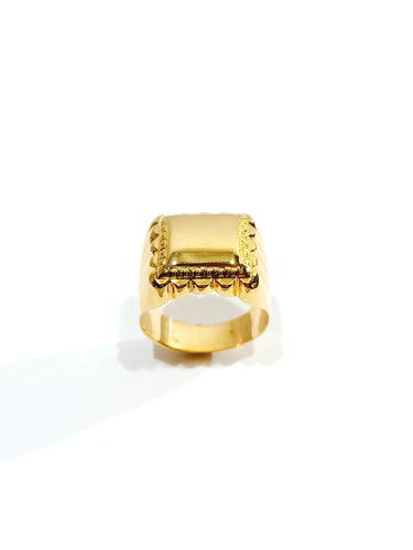 Bague 50.5 Chevalière Or Rose 58 Facettes