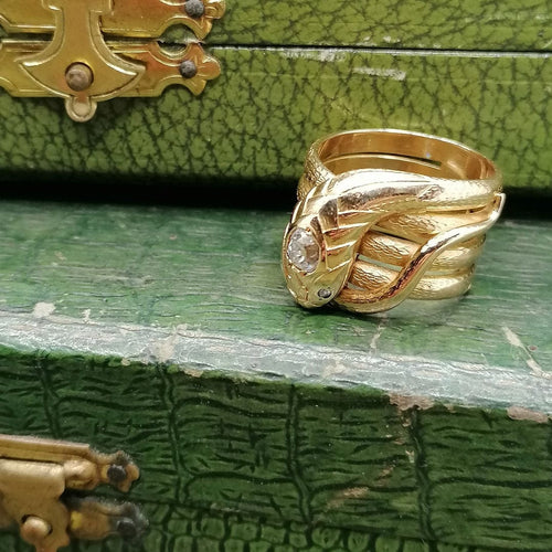 Bague Bague serpent or jaune diamants 58 Facettes 2716
