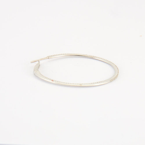 Boucles d'oreilles Créoles en Or blanc, diamants 58 Facettes