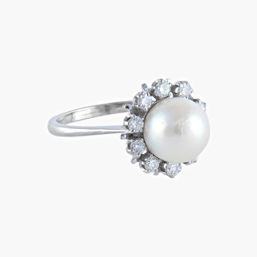 Bague 54 Bague Perle et Diamants 58 Facettes