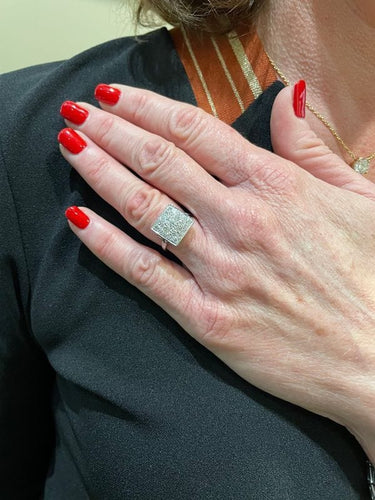 Bague BAGUE MODERNE PAVAGE DIAMANTS 58 Facettes 058501