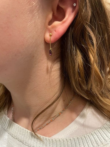 Boucles d'oreilles BOUCLES D'OREILLES PENDANTES AMÉTHYSTES 58 Facettes 047641