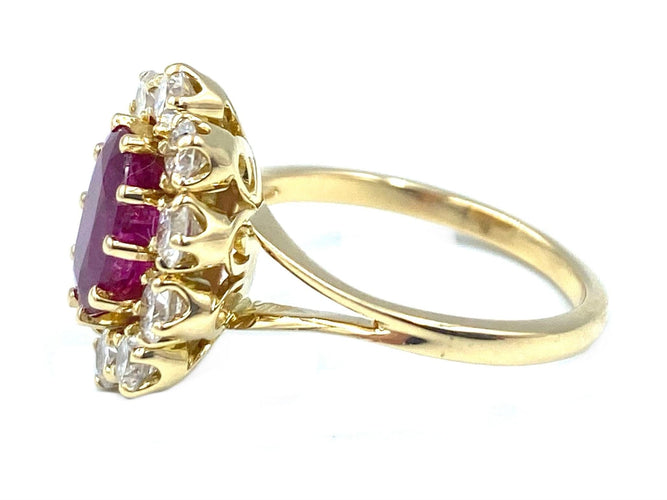 Bague Bague Pompadour or jaune, rubis et diamants 58 Facettes