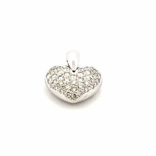 Pendentif Pendentif coeur en or blanc 18 carats et diamants 58 Facettes
