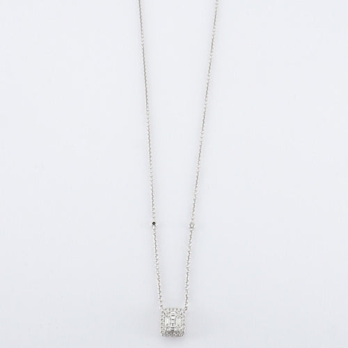 Collier Collier en or blanc & diamants 58 Facettes