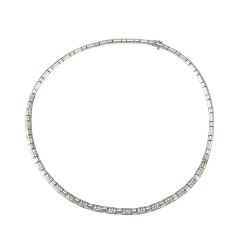 Collier Collier Or blanc Diamants 58 Facettes