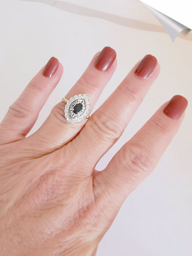 Bague Bague Marquise Saphir Diamants 58 Facettes AA 1512