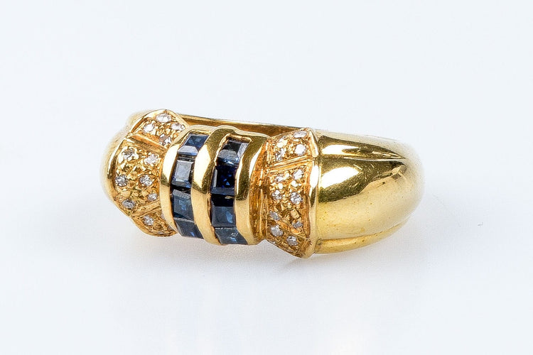 Bague 51 Bague saphir diamant en or massif 58 Facettes 111.87942-B3
