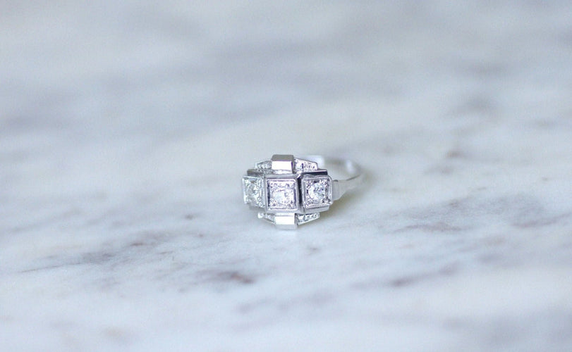 Bague Bague Art Déco diamants 58 Facettes