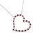 Collier Collier cœur en Or blanc, rubis & diamants 58 Facettes