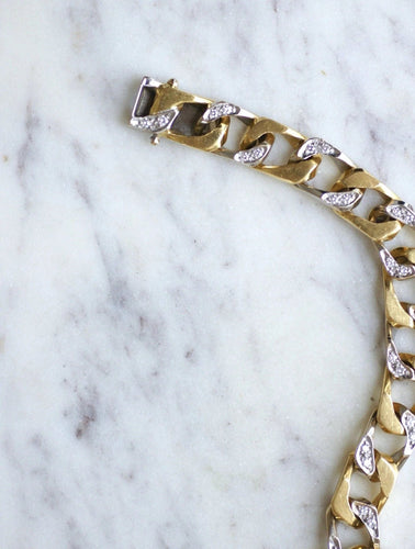 Bracelet Bracelet gourmette diamants deux ors 58 Facettes