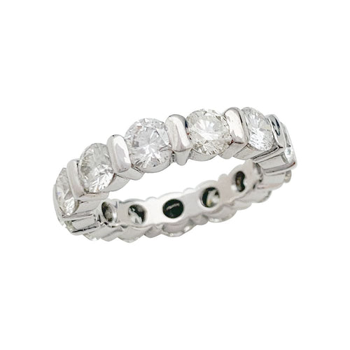 Bague 54 Alliance or blanc et diamants. 58 Facettes 31169