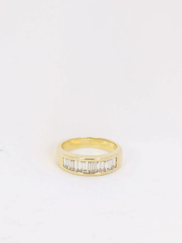 Bague 53 Bague en or jaune et diamants taille baguette 1,2 ct 58 Facettes J141