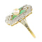 Bague 52 Design déco intemporel : bague diamant, émeraude et perle 58 Facettes 23251-0359