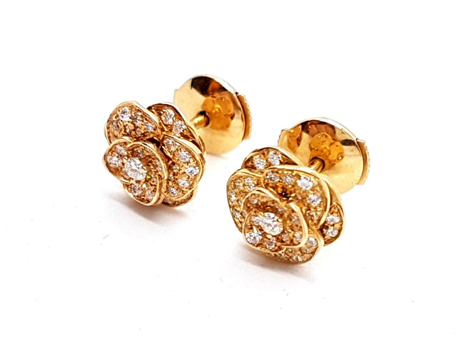 Boucles d'oreilles Boucles d'oreilles Fleur Or rose Diamant 58 Facettes 578707RV