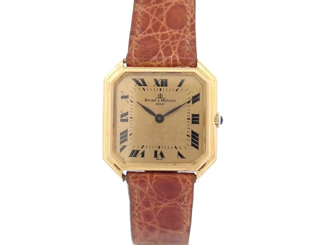 Montre vintage montre BAUME ET MERCIER 29 mm en or jaune 18k mecanique lady 58 Facettes 254182
