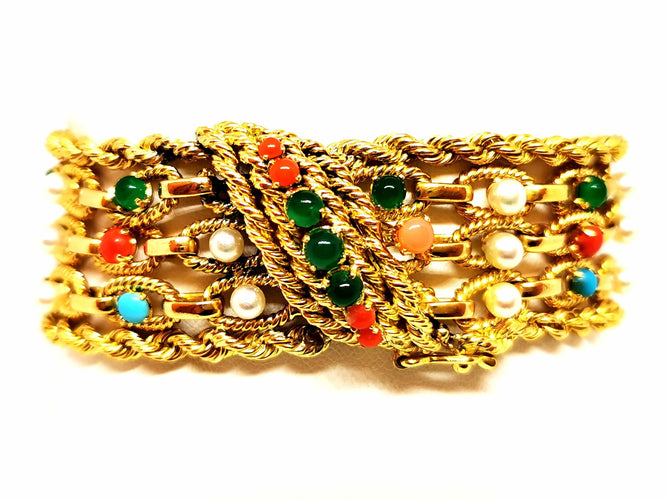 Bracelet Bracelet Manchette Or jaune Cornaline 58 Facettes 1833431CN