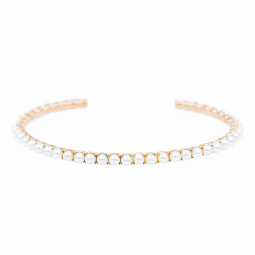 Bracelet Ginette NY Bracelet Jonc Open Pearl Bang Or rose Perle 58 Facettes 2394623CN