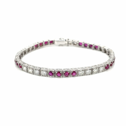 Bracelet Bracelet tennis Rubis Diamants 58 Facettes