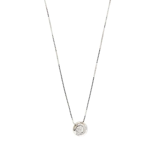 Collier Collier or blanc avec diamant de 0,15 ct 58 Facettes 25854