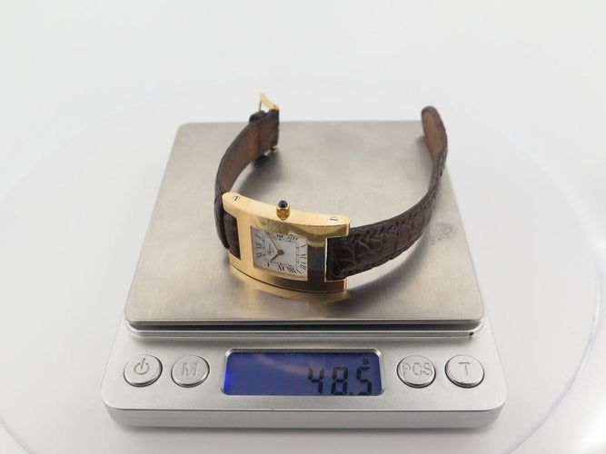 Montre montre CHOPARD your hour or jaune et cuir quartz 58 Facettes 254883