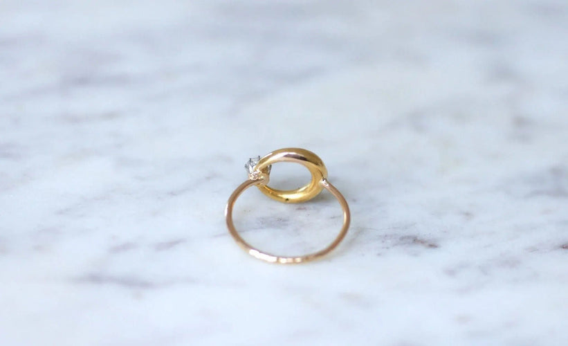 Bague 53 Bague croissant de lune diamant et or 58 Facettes