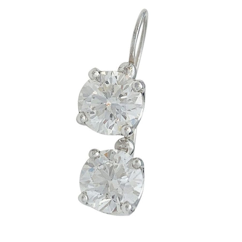 Boucles d'oreilles Boucles d'oreilles "Dormeuses" or blanc, diamants. 58 Facettes 31635