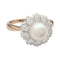 Bague 53 Bague marguerite perle et diamants. 58 Facettes 32110