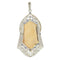 Pendentif Médaille diamants saphirs et perle 58 Facettes 23191-0434