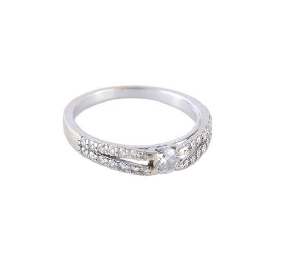 Bague BAGUE OR BLANC & DIAMANTS 58 Facettes BO/220060 NSS-STA