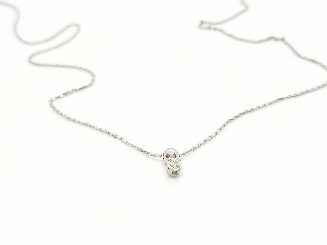 Collier Collier Chaîne + pendentif Or blanc Diamant 58 Facettes 579128RV