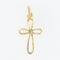 Pendentif Croix striée en or jaune 58 Facettes 13-273